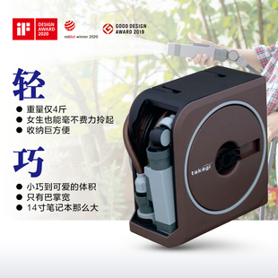 红点奖 日本takagi园艺水车洗车水管收纳架卷管器阳台浇花水管车