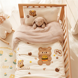 冬季 幼儿园被子三件套加厚牛奶绒珊瑚绒加厚绒宝宝入园专用六件套