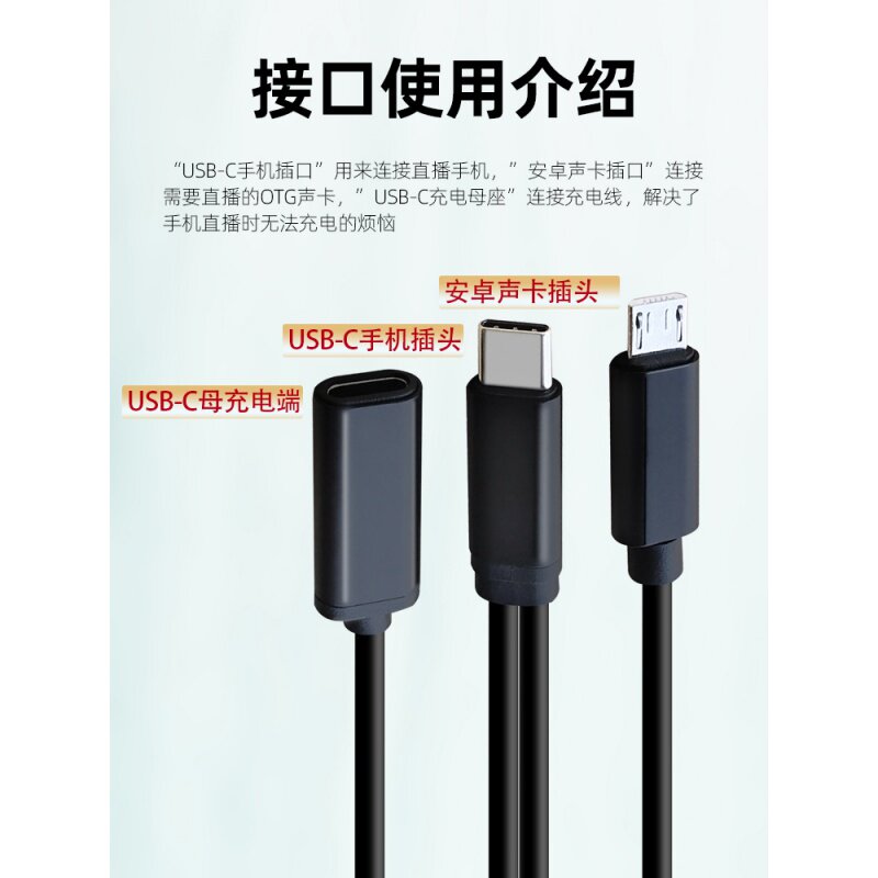 DRACO适用于typec转microusb公对公安卓otg充电数据线手机转接便携耳放解码器