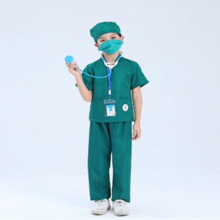 儿童演出服童装白大褂男童医生服装科学职业装护士手术服B类工装