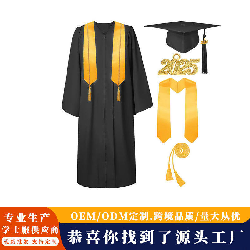 新款美国学士服套装大学生毕业服