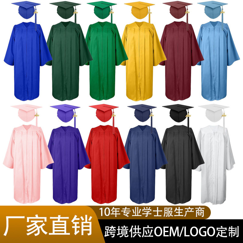 新款2025梭织美式学士服学位服
