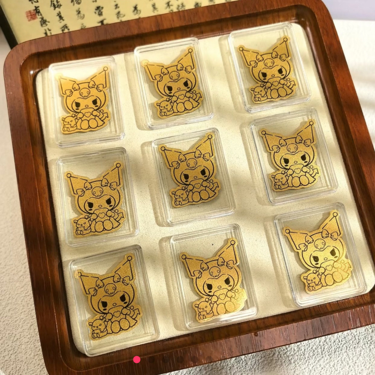 七夕生日礼物labubu足金黄金手机挂件钥匙扣包挂件金手机贴同款