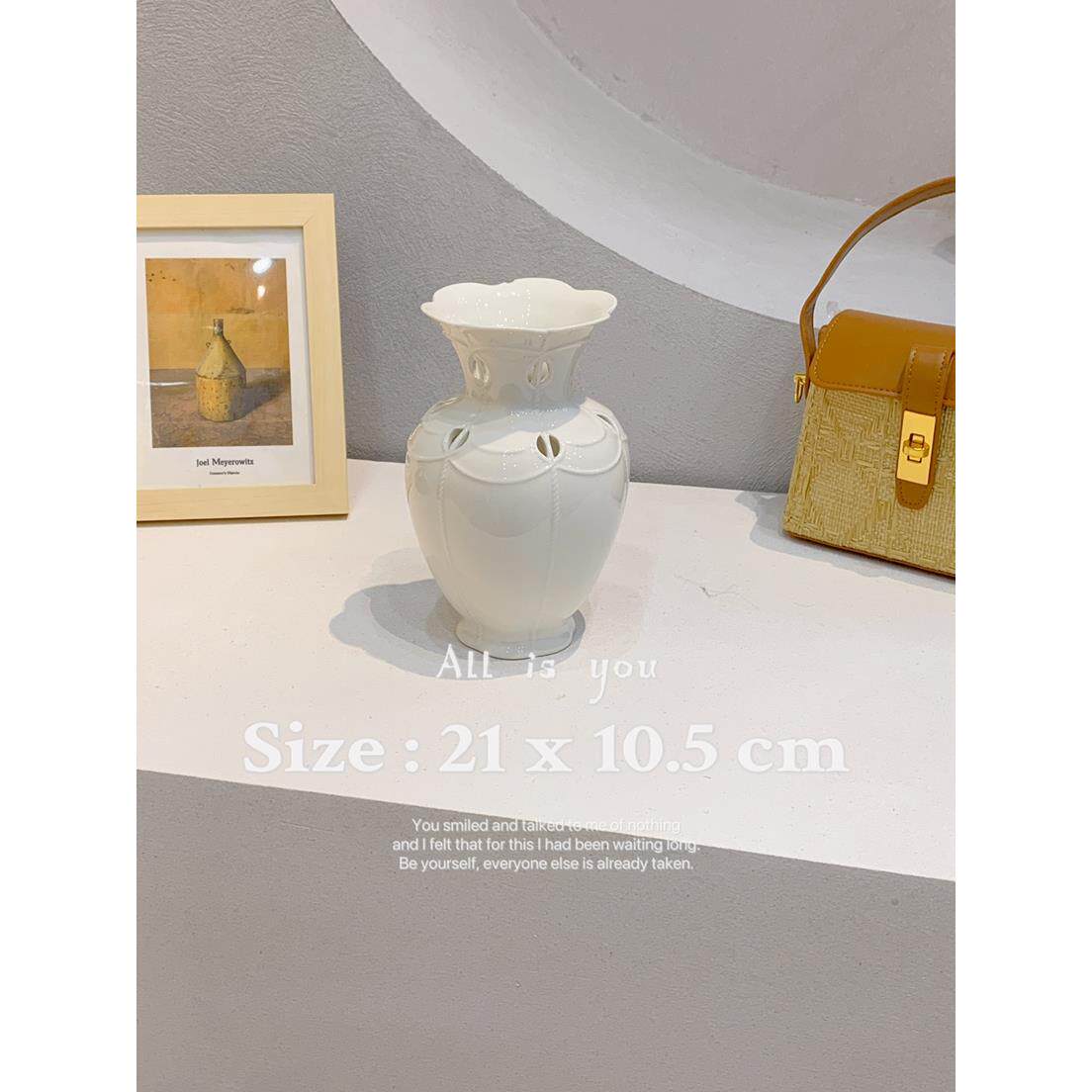 小号婚礼花瓶 高温陶瓷可水培花卉鲜花 芍药绣球玫瑰