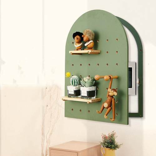 扇形洞洞板遮拱形创意电表箱画装饰画带挂钩简约可挂衣钩电箱钥匙