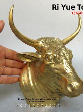 铜纯铜牛头可与生肖动物头放置或悬挂。空气像彩虹牛头牛肉店墙面