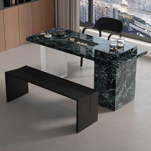 轻奢岩板茶桌椅组合定制简约家用客厅阳台茶台办公室泡茶桌一体