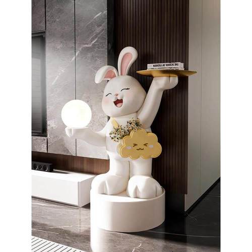 新款兔子存钱罐落地摆件大型客厅电视柜旁艺术装饰品乔迁新居礼物