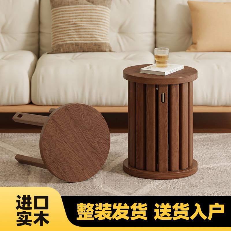 实木凳子可叠放圆凳家用带轮叠叠凳备用餐桌凳收纳堆叠乐板凳木凳