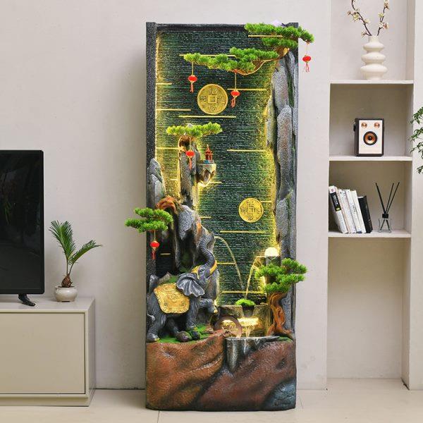 水景流水摆件玄关落地喷泉水幕墙循环屏风客厅假山装饰品造景阳台