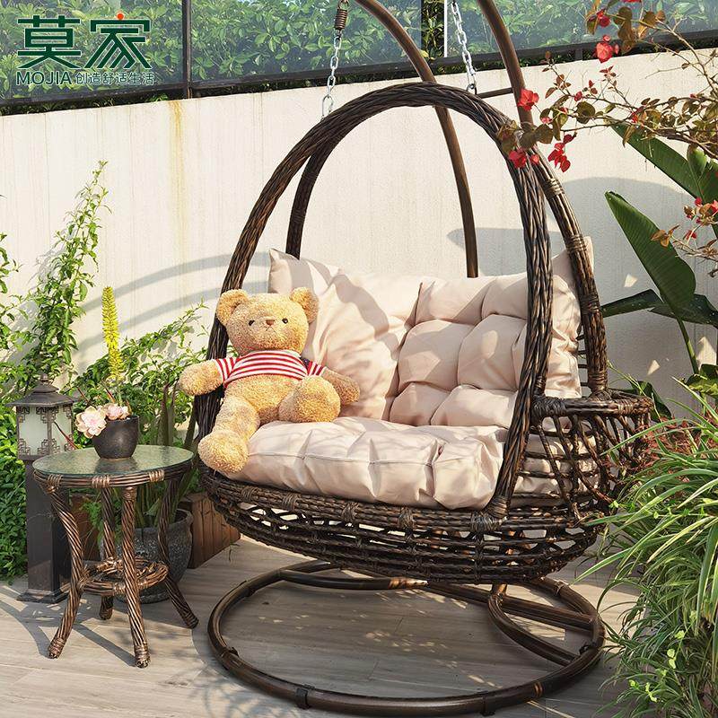 莫家户外吊篮吊椅室内阳台网红摇篮椅秋千室外休闲编藤双人吊篮