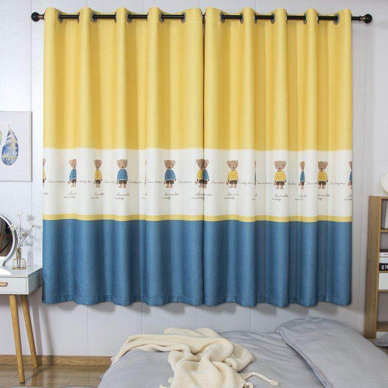 网红客厅卧室卡通儿童房飘窗宿舍短帘成品窗帘北欧简约现代遮光布,居家布艺,成品窗帘,淘宝优惠券,粉丝福利购,淘宝优惠卷