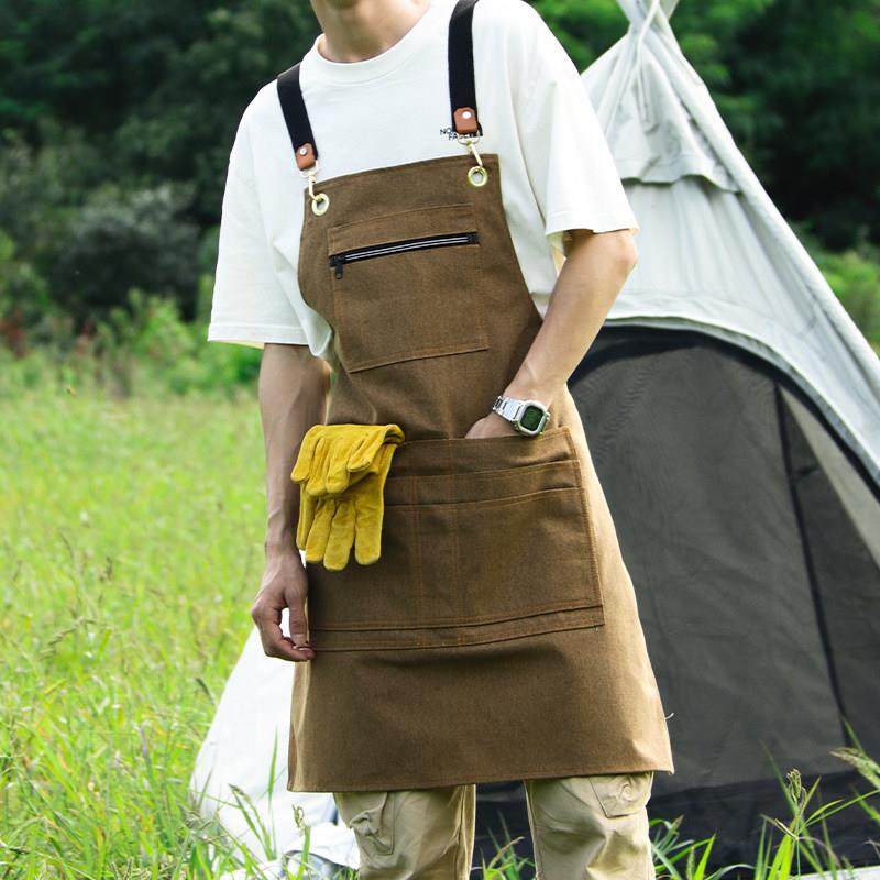 帆布围裙定制logo印字户外露营园艺花艺咖啡师烫染师防水工作服女,家庭/个人清洁工具,围裙,淘宝优惠券,粉丝福利购,淘宝优惠卷