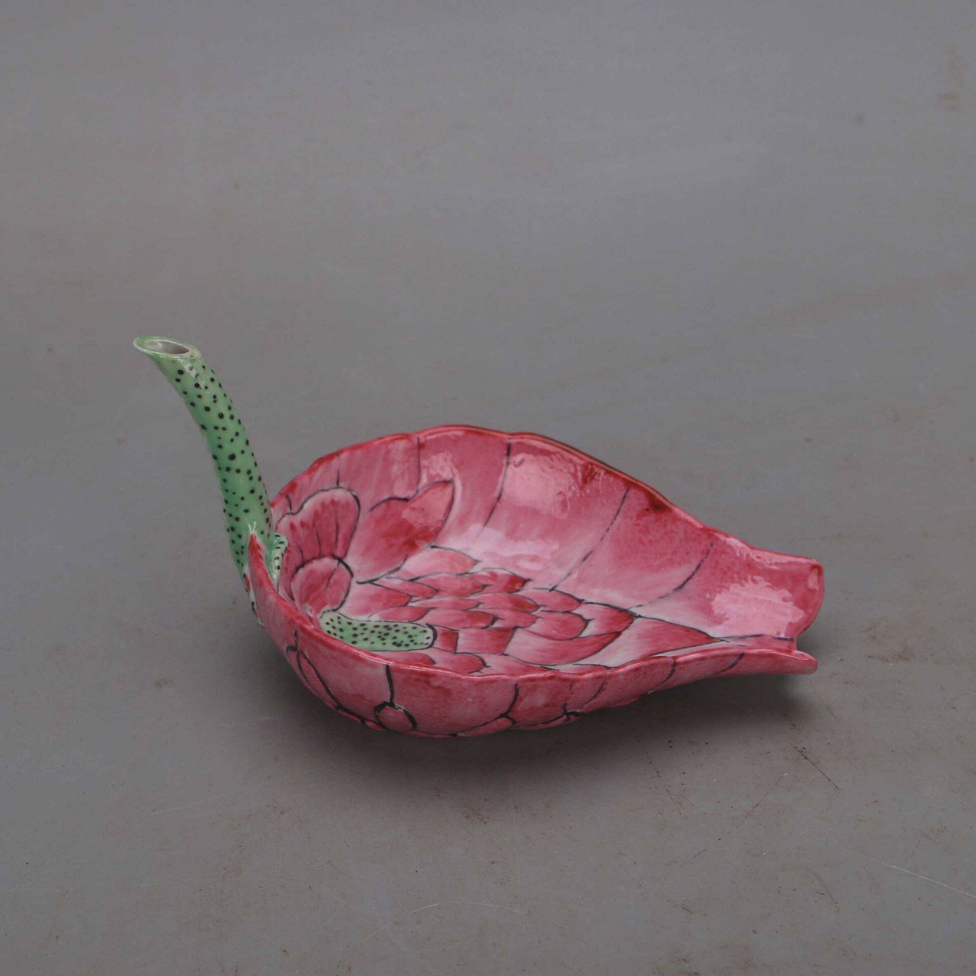 大清光绪34年莲花纹秋操杯盏仿古瓷器全手工粉彩老物件收藏品摆件