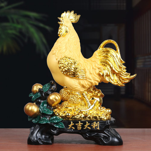 新款大吉大利金鸡摆件生肖鸡高档公鸡客厅书房装饰品送礼中式摆件