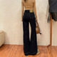 显瘦显腿直长裤 新款 女2026春季 李李服饰黑色不贴腿微喇牛仔裤