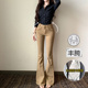 高腰双扣弹力显瘦长裤 新款 女26夏季 李李服饰老钱风丰胯微喇牛仔裤
