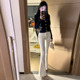 高腰长裤 2026新款 女春季 李李服饰高级白色百搭知性微喇牛仔裤