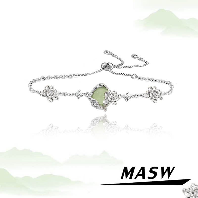 MASW麻秀清新古风新中式莲花手链