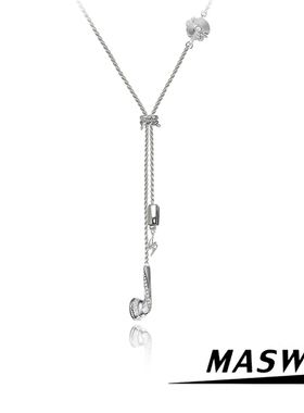 【昕怡】MASW麻秀原创音符系列耳机造型项链创意简约毛衣链潮