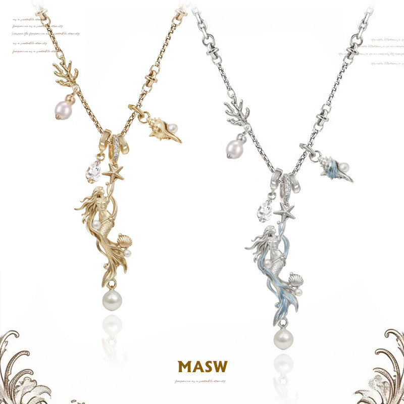MASW麻秀高级感珍珠项链新款图片