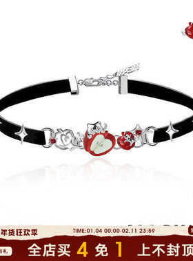 MASW麻秀原创设计童话启示录甜美苹果choker颈链小众甜酷猫猫项链