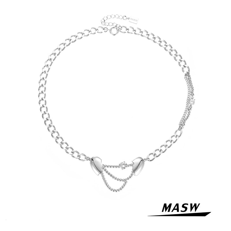 MASW麻秀原创设计男女卫衣链情侣爱心锆石项链欧美轻奢毛衣链潮搭|ruв категории Украшения,ювелирные изделия, ожерелье - от Buy2taobao.com для оказания профессиональной услуги покупки агента Taobao