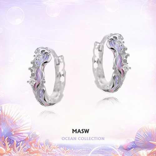 MASW麻秀深海梦幻紫高级感耳环女