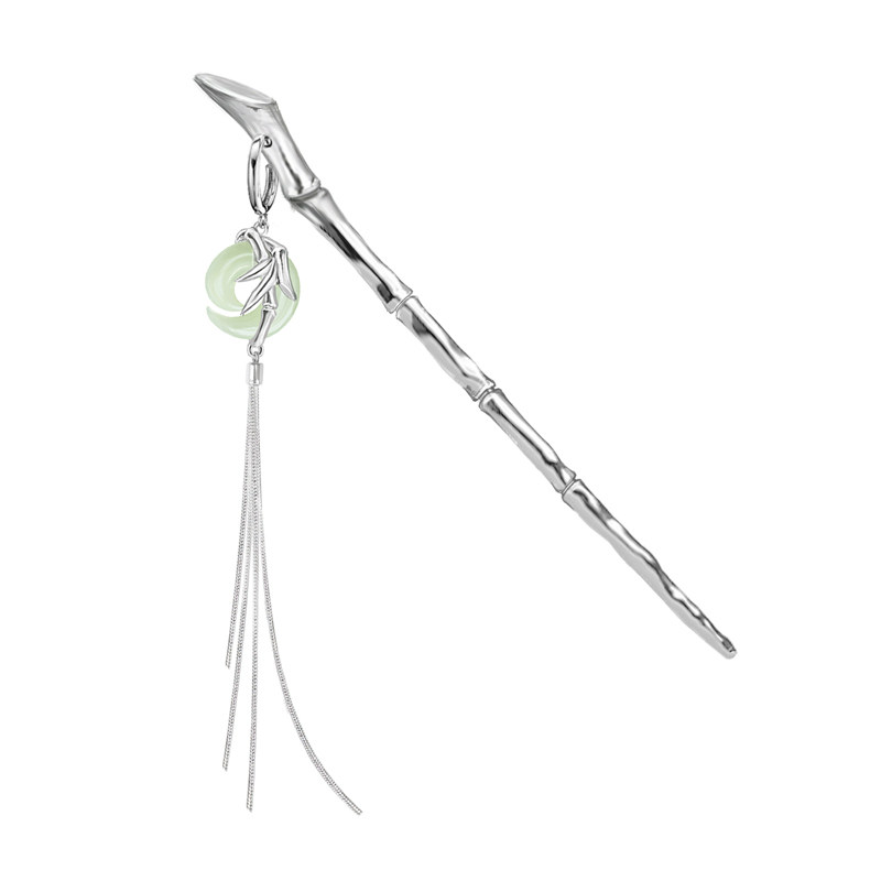 thumbnail for MASW Maxiu original design new Chinese retro bamboo tassel hairpin Chinese style safety buckle high-quality hairpin