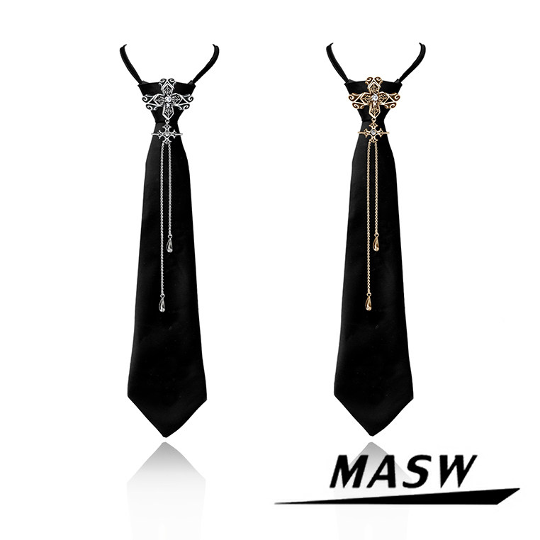 MASW麻秀原创设计神圣契约系列十字架领结小众高级感免打结领带新