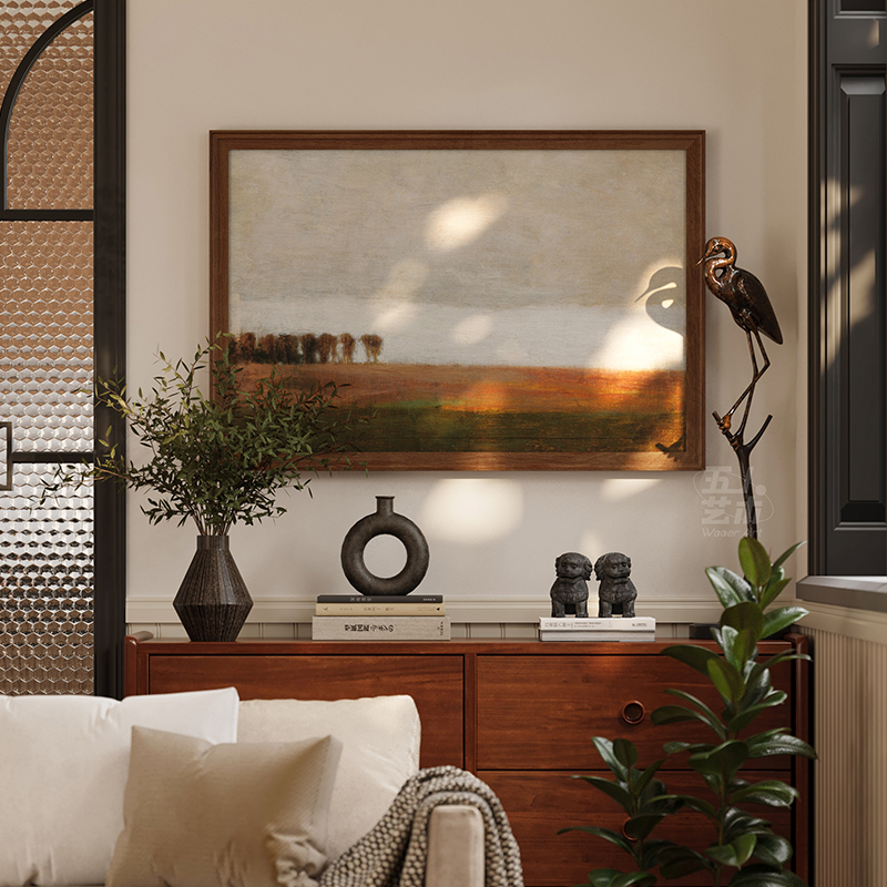 现代复古风景客厅装饰画床头挂画