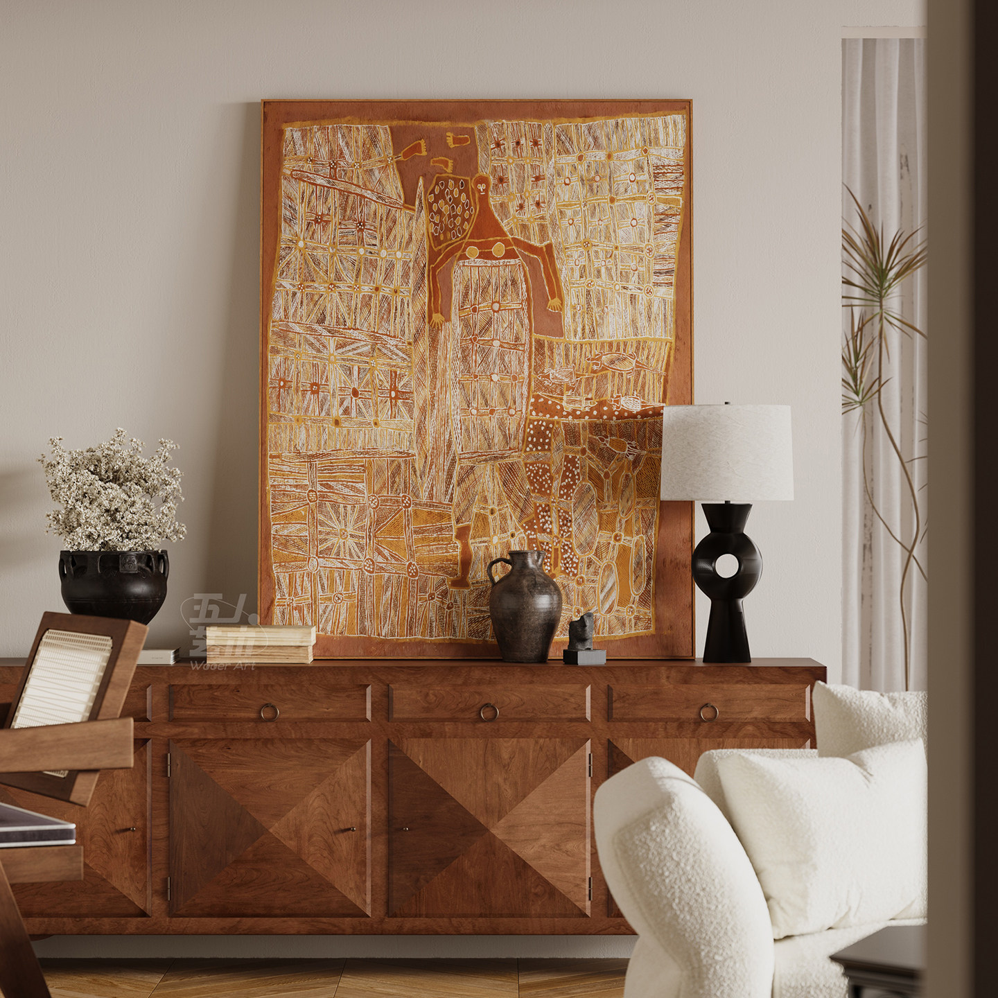 时光暖影》复古抽象艺术挂画法式中古风客厅装饰画玄关壁画树皮画,家居饰品,现代装饰画,淘宝优惠券,粉丝福利购,淘宝优惠卷