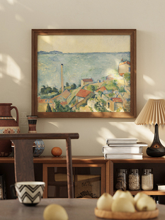 美国乡村覆古客厅和餐厅装饰画无障碍豪华高端中世纪床头挂画入口