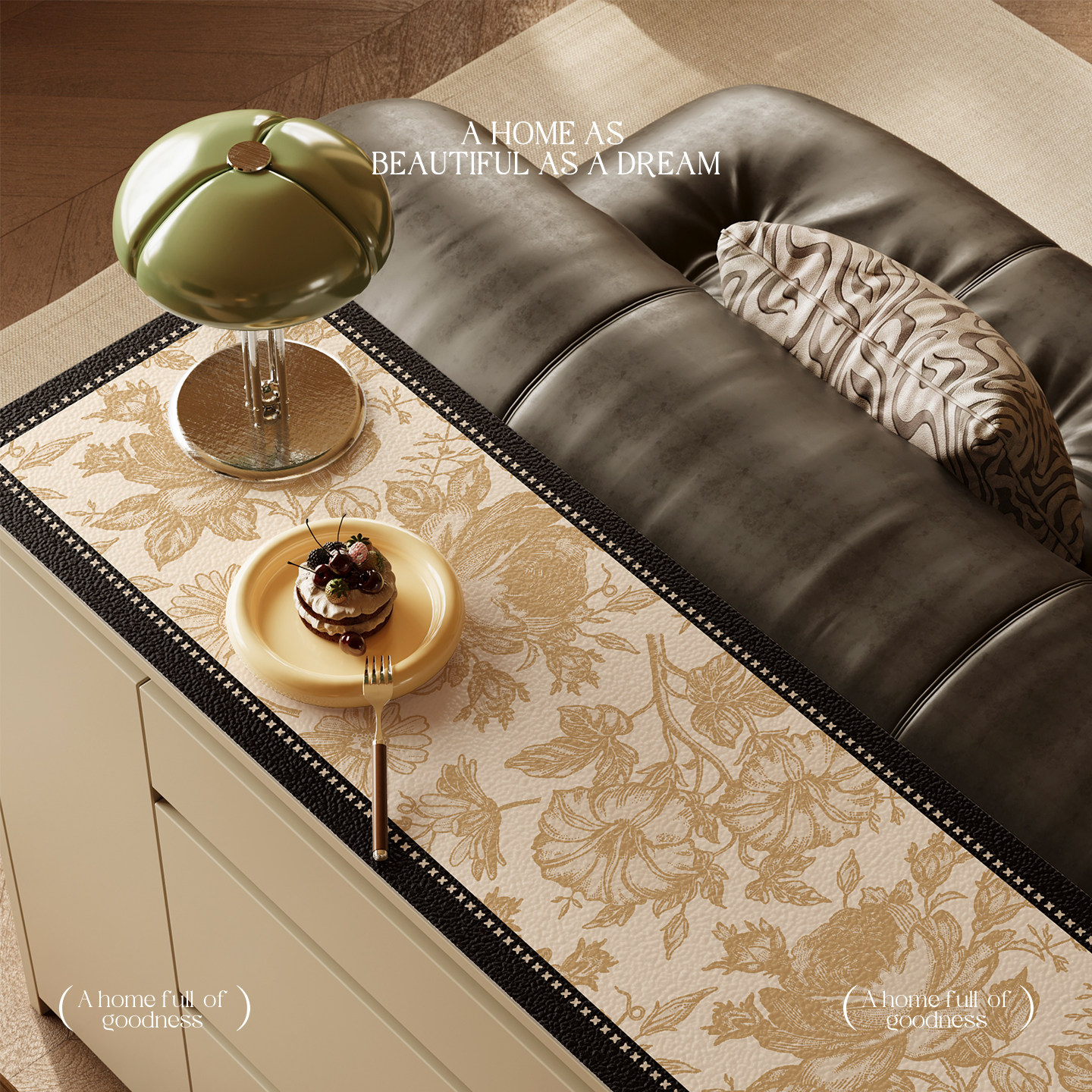 轻奢高级感餐边柜桌垫防水防油电视柜垫玄关鞋柜防尘台面保护垫子,居家布艺,桌布,淘宝优惠券,粉丝福利购,淘宝优惠卷