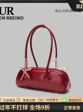 UR包包女冬韩国onuk同款保龄球包红色圣诞节新年包单肩法棍腋下包