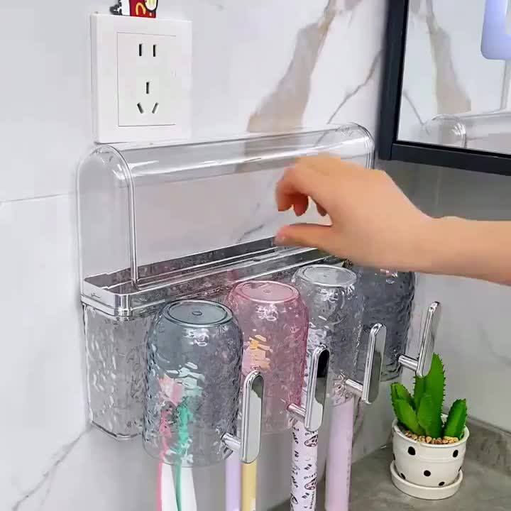带盖防尘牙刷架卫生间壁