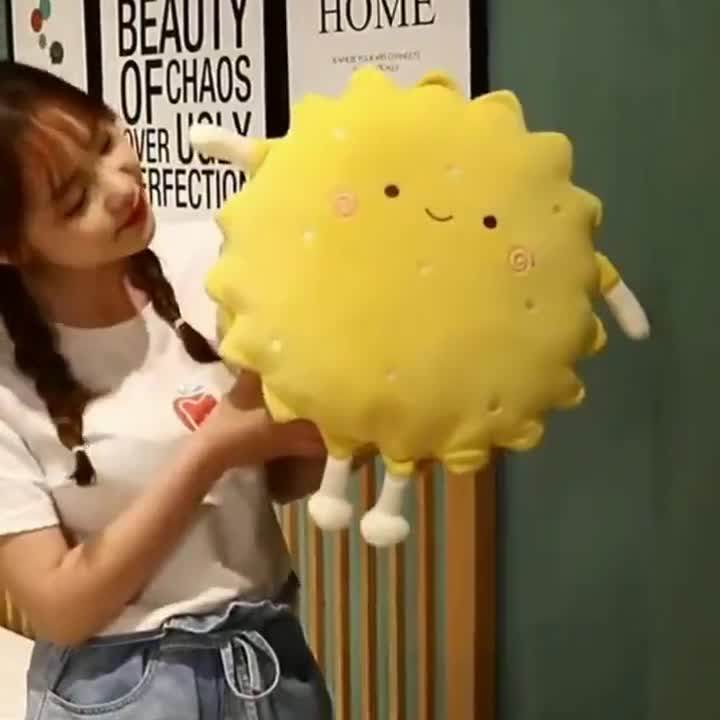 可爱卡通饼干抱枕两用空