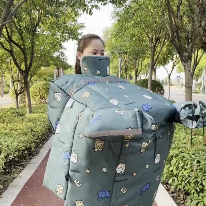 电动车挡风被冬季加绒加
