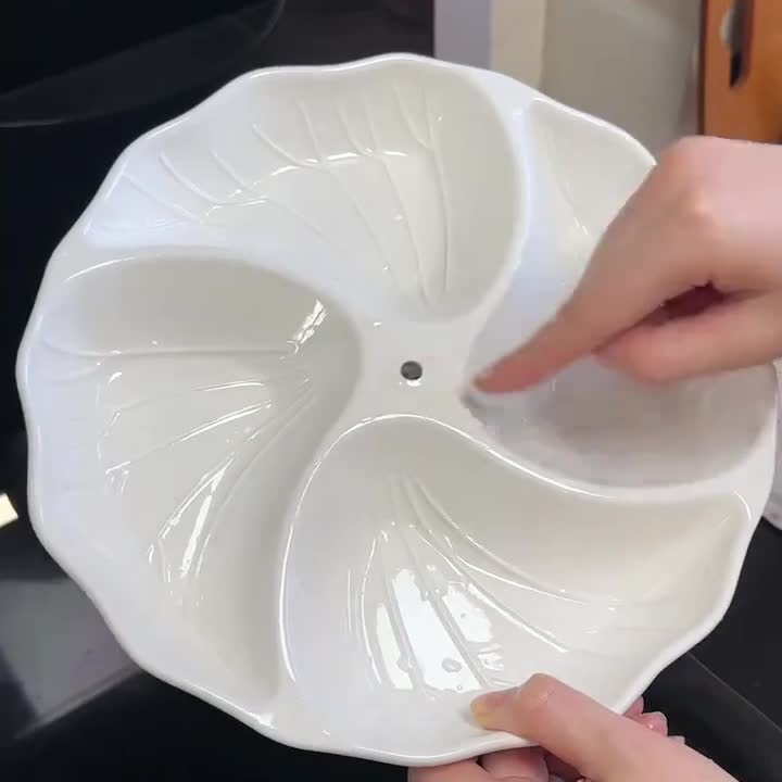 陶瓷四分格蒸盘分隔宝宝