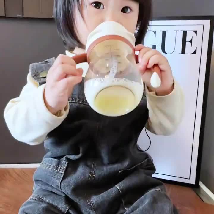 大宝宝牛奶杯婴儿吸管学