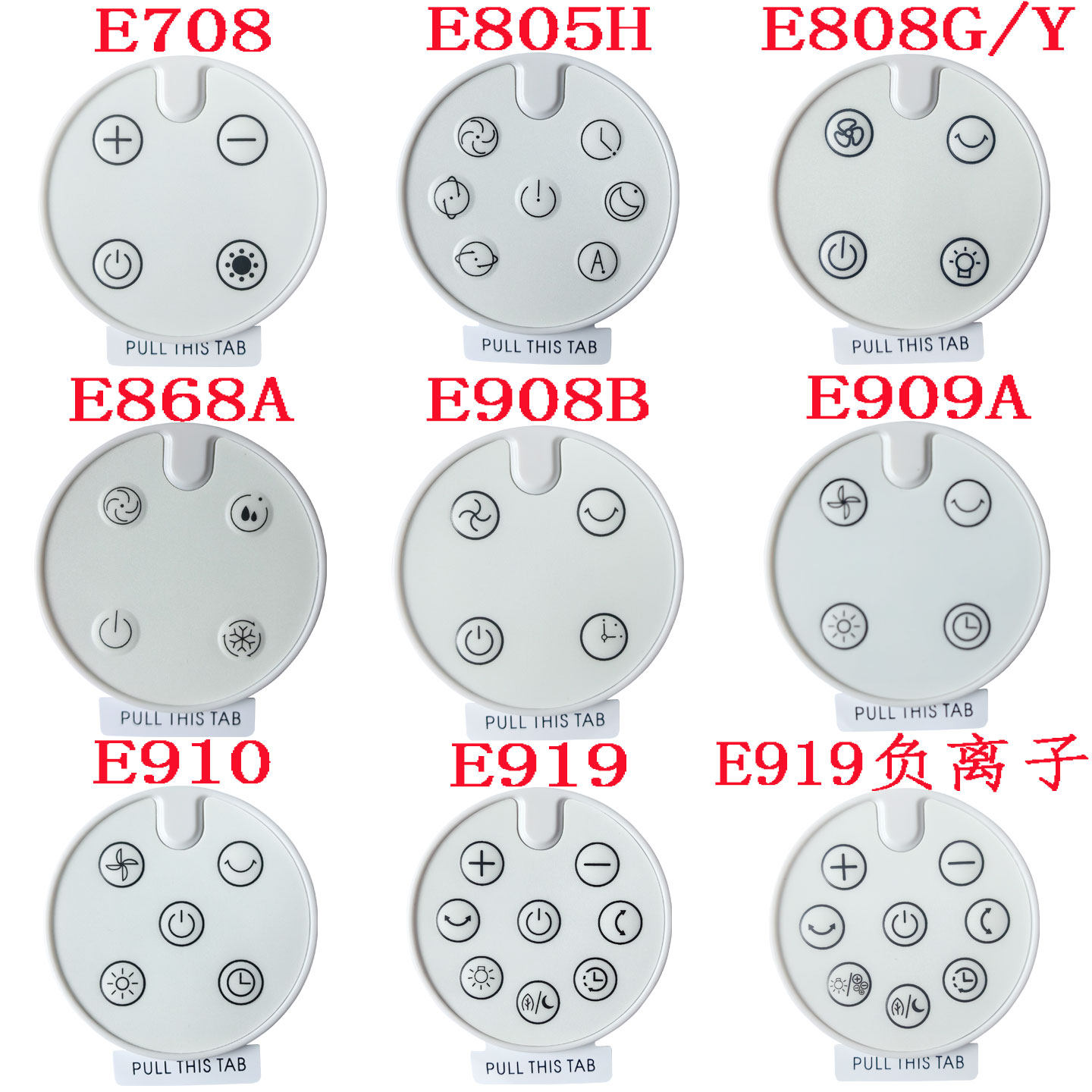 适用edon爱登悬浮空气循环扇电风扇遥控器通用E708 E805H 808Y/E808G E868A E908B E90