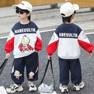 男童奥特曼春秋装亮灯卫衣套装2026春装儿童运动服潮流衣服两件套