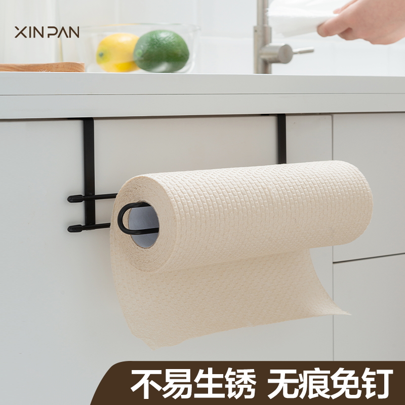 厨房纸巾架免打孔橱柜下卷纸架