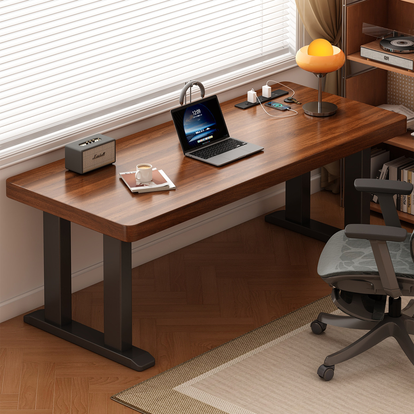 实木电脑桌台式家用小户型学生写字学习桌子女生房间卧室办公书桌