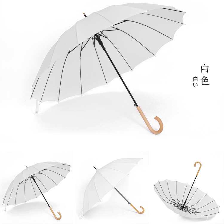 高档文艺长柄雨伞女小清新自动伞简约纯色晴雨两用防风情侣伞学生