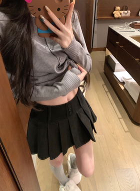 NAYA CHAN 低腰百褶裙女秋冬2025新款a字半身裙学院风jk短裙