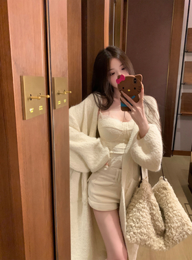 NAYA CHAN 韩版长款大被子针织开衫气质休闲大毛衣风衣外套女