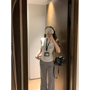 堆堆领高领磨毛短袖 NAYA 新款 2025秋季 T恤女白色上衣 CHAN