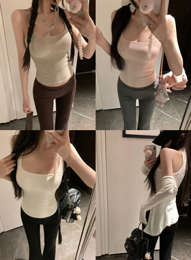 NAYA CHAN 吊带背心女2025新款带可拆卸胸垫工字背心粉白色上衣