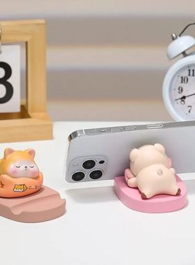 Resin Doll Doll Mobile Phone Stand Figurine Model Pig Animal